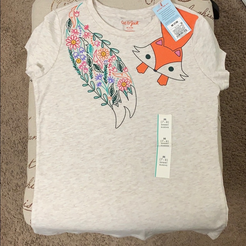 Cat and Jack Girls fox tee for Fall